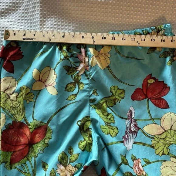 Natori Private Luxuries XL Pajama Lounge Crop Wide Leg Pants  Tropical Floral - Picture 5 of 9